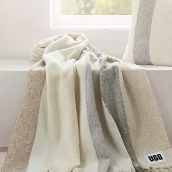 UGG Calyx Faux Mohair Throw Blanket, 50" x 70" NWT Chestnut color - Picture 3 of 3